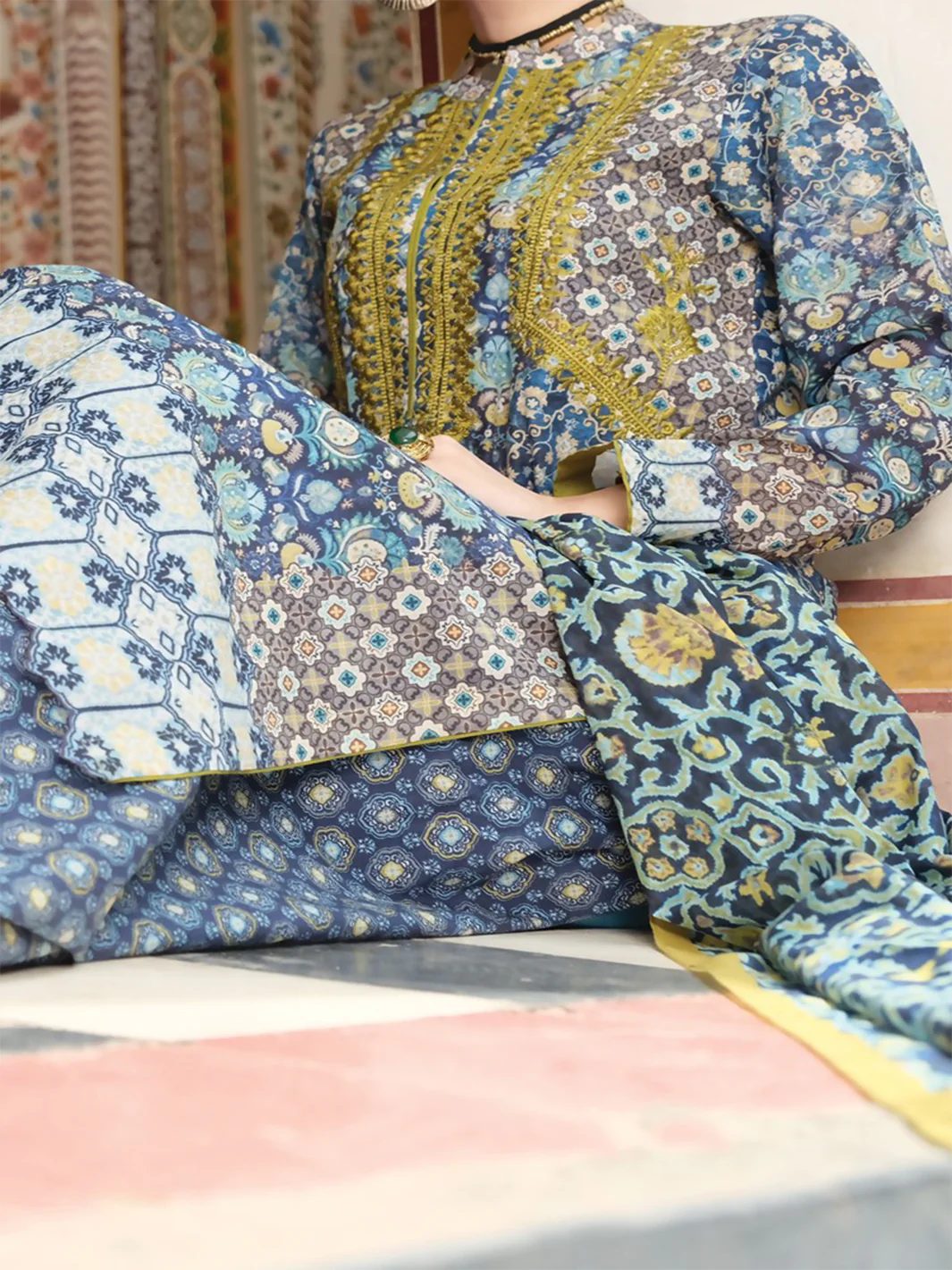 Blue Lawn 3 Piece Stitched - ALP-746 - Image 2