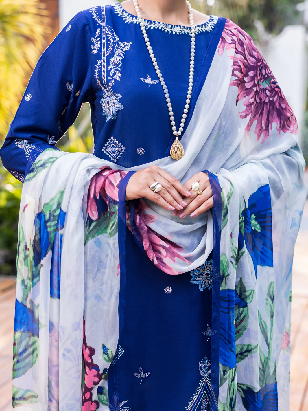 Blue Lawn Dyed Stitched 3PC - ALP-3PS-2626 - Image 5