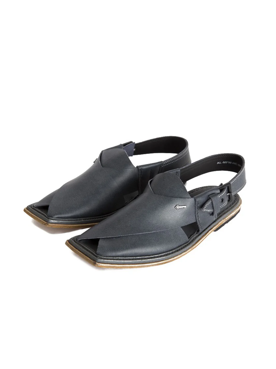 Blue Leather Peshawari Chappal - MFW-HC-067