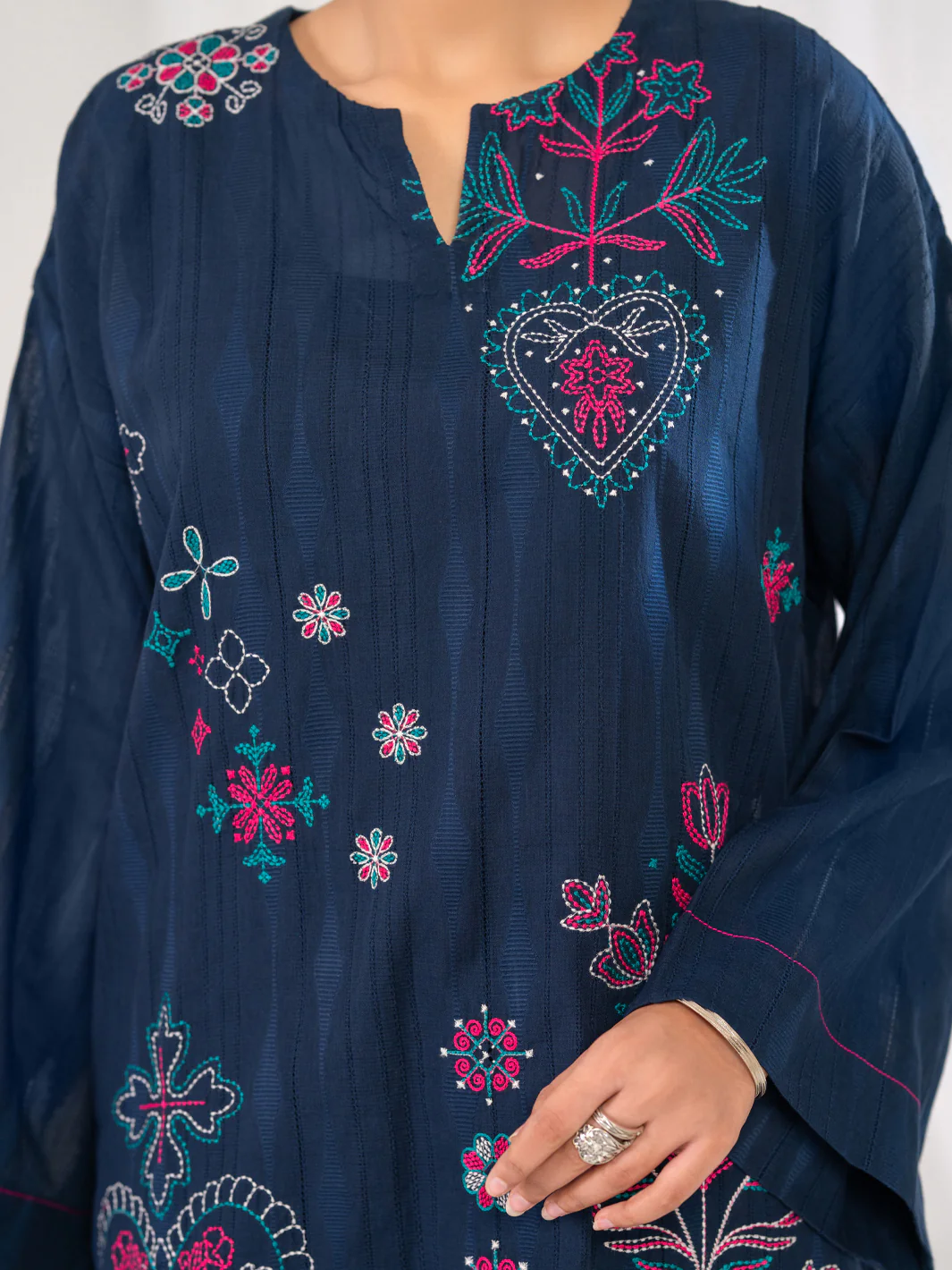 Blue Dobby Stitched 2Pc - ALP-2PS-LKS-2841 - Image 3