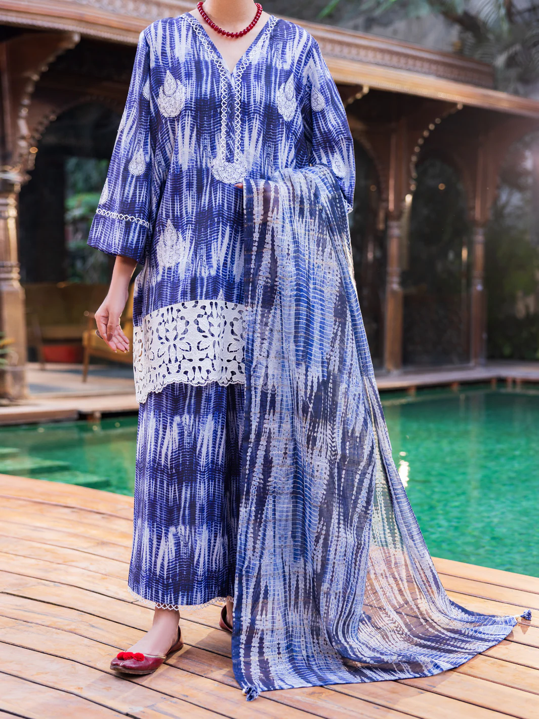 Blue Silk Lawn Stitched 3PC - ALP-SS-3PS-2651