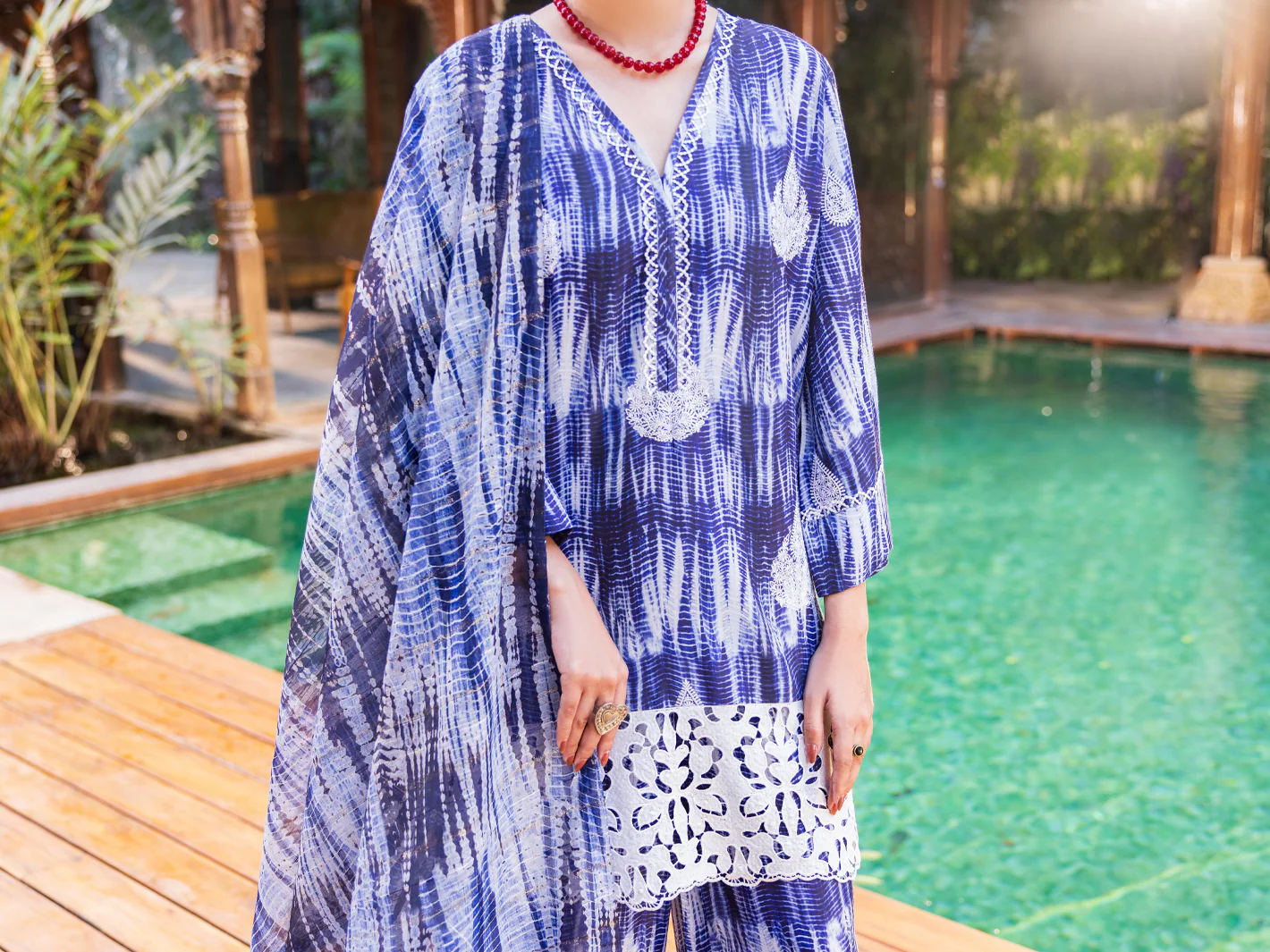 Blue Silk Lawn Stitched 3PC - ALP-SS-3PS-2651 - Image 5