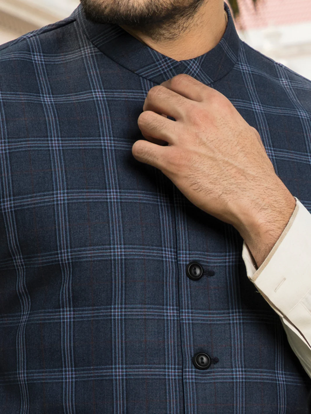 Blue Suiting Waistcoat - WC-241 - Image 2