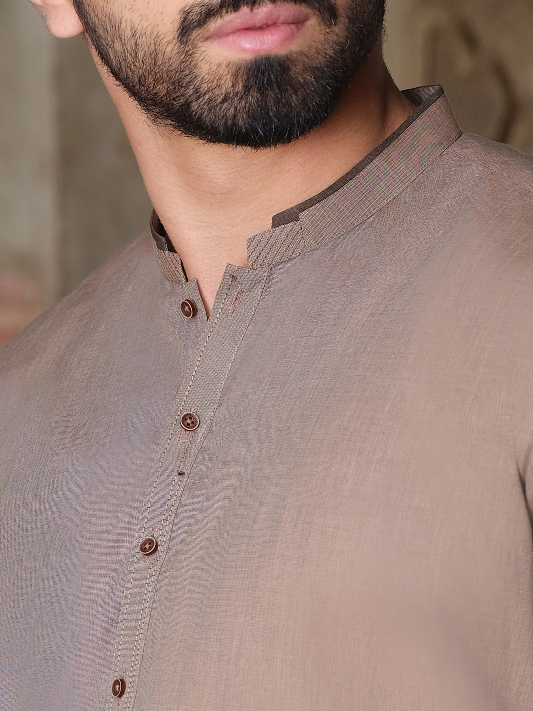 Brown Blended Kurta Pajama - AL-KS-2521 - Image 3