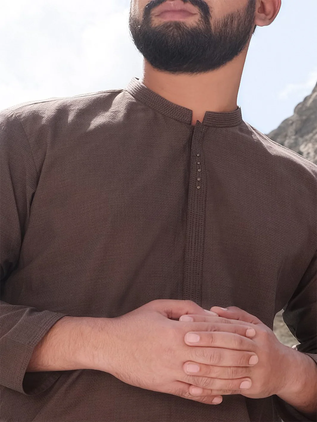 Brown Blended Kurta - AL-K-827 - Image 2