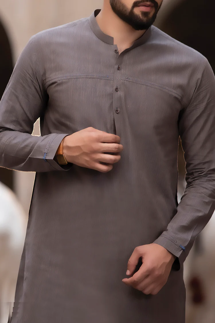 Brown Cotton Kurta - AL-K-747 - Image 3