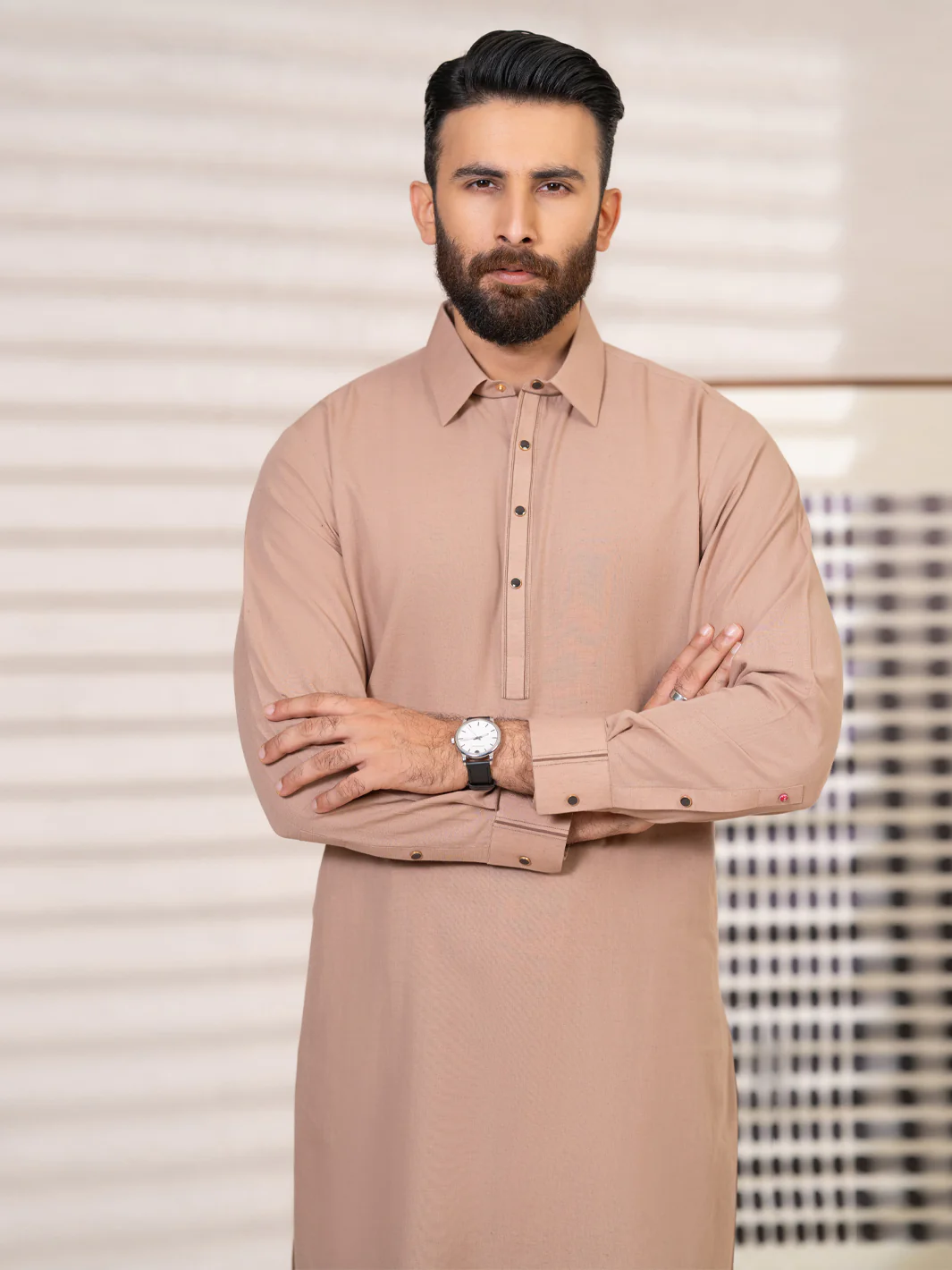 Brown Kameez Shalwar - ALWA-KS-650 - Image 2