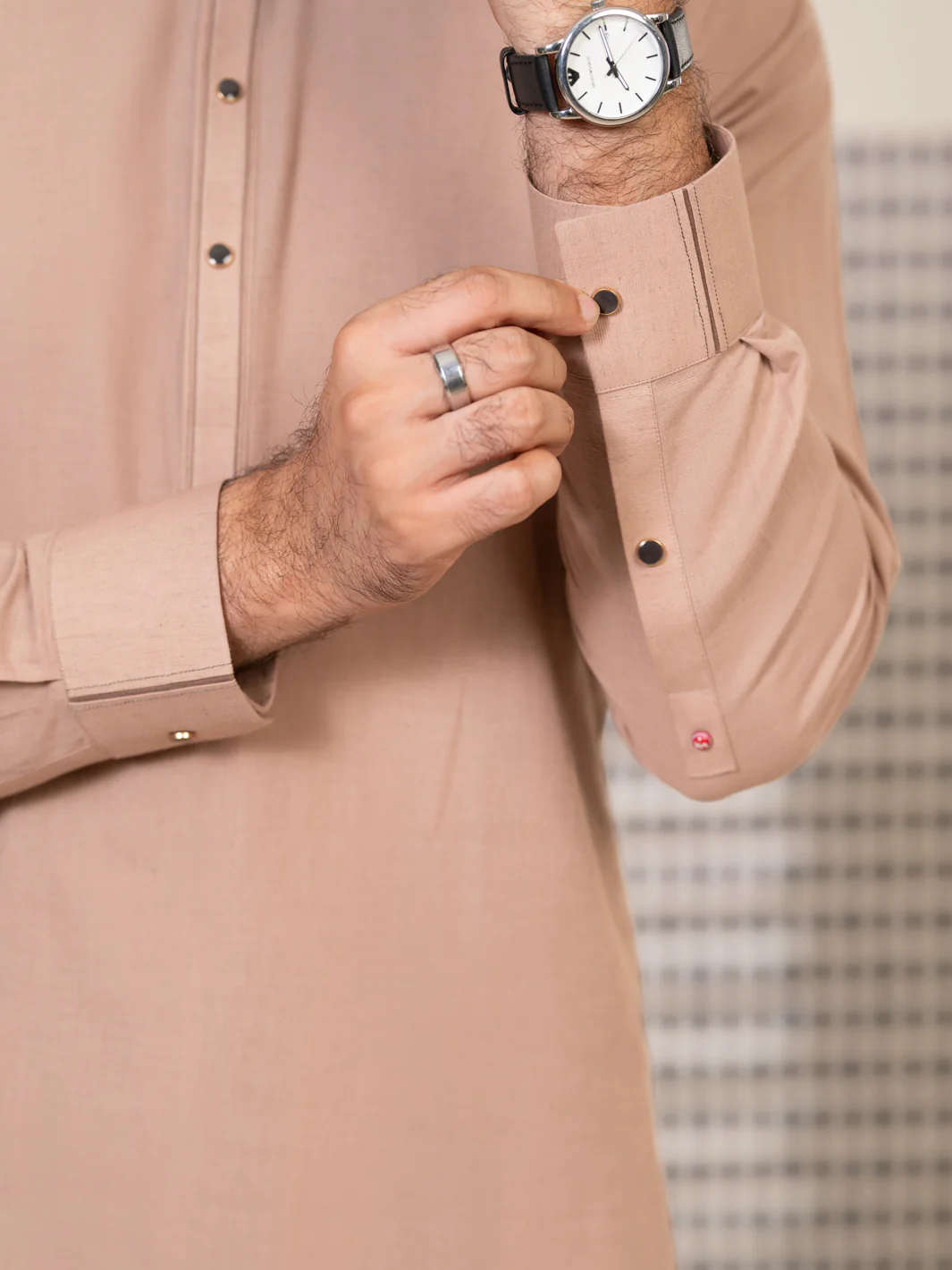 Brown Kameez Shalwar - ALWA-KS-650 - Image 5
