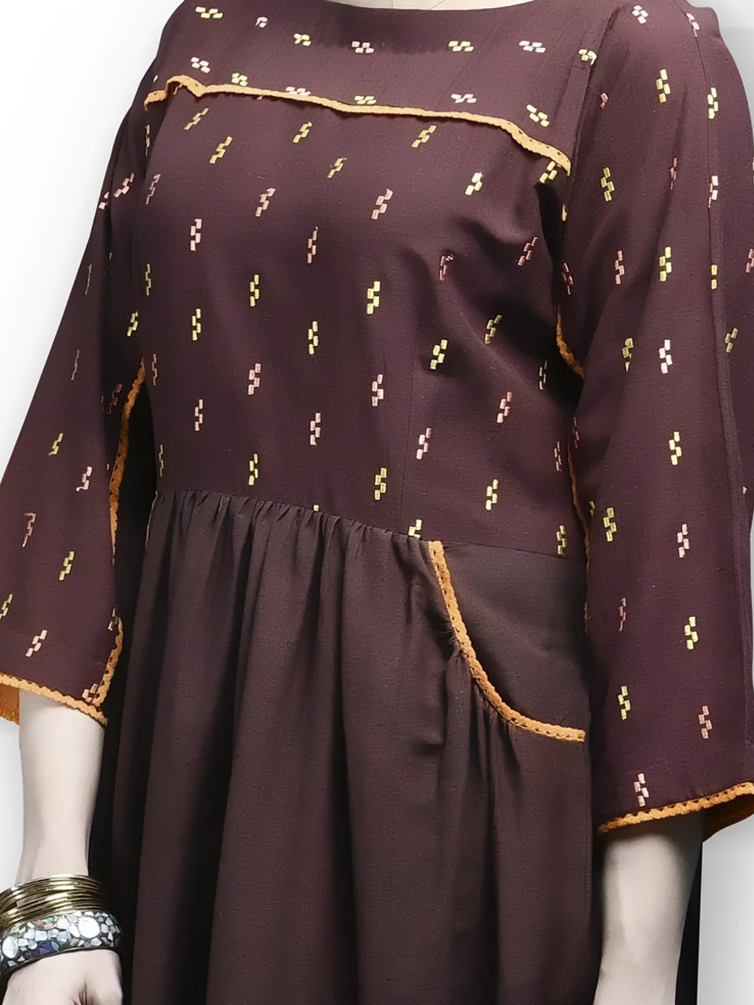 Brown Karandi Tunic - LK-210 - Image 3