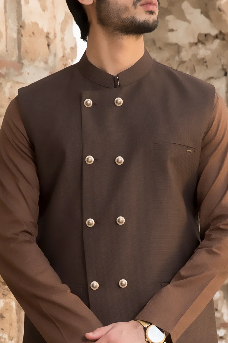 Brown Suiting Waistcoat - WC-266 - Image 2