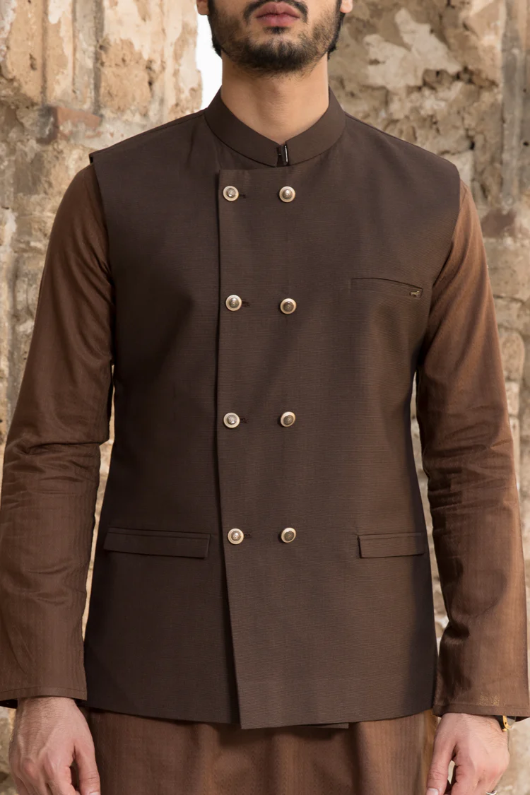Brown Suiting Waistcoat - WC-266 - Image 3