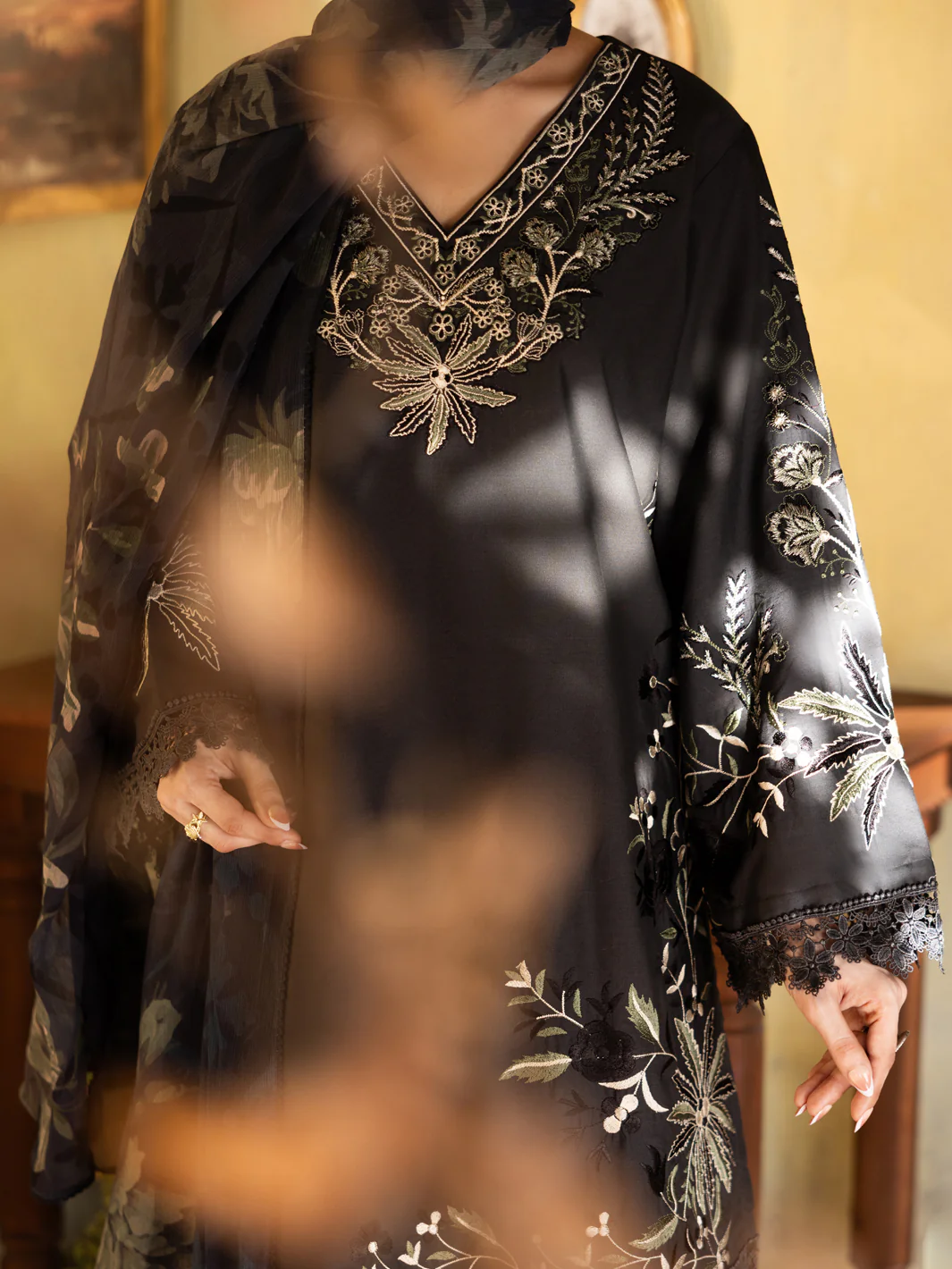 Charcoal Dyed Lawn Unstitched 3Pc - ALP-3PS-2736 - Image 2