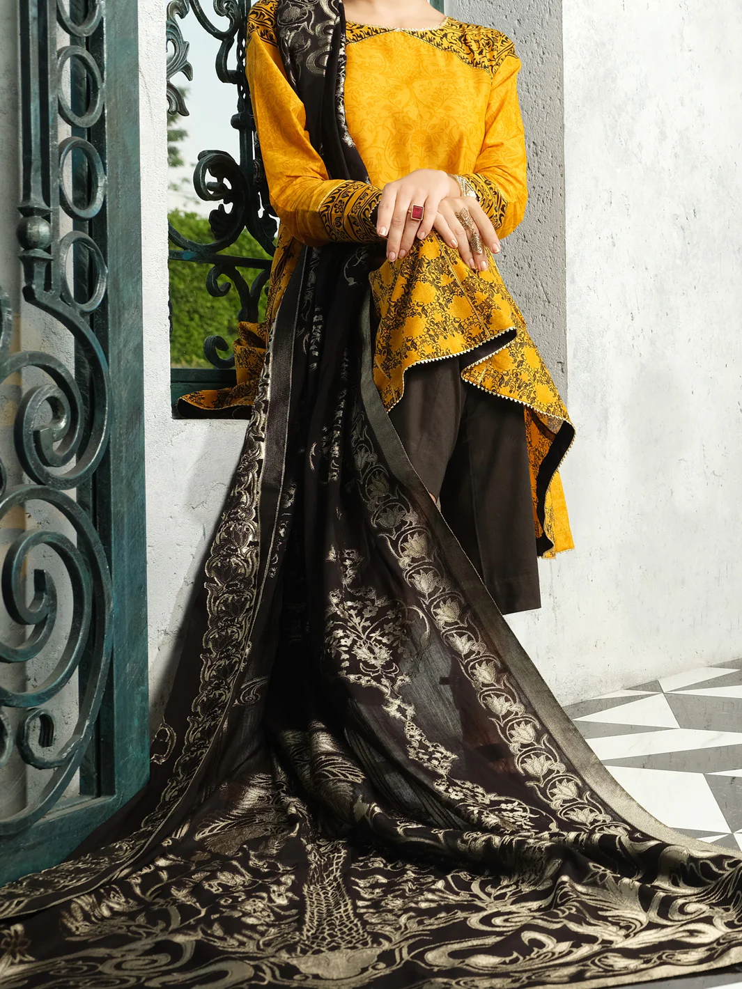 Golden Lawn 3 Piece Stitched - ALP-3PS-854 - Image 4