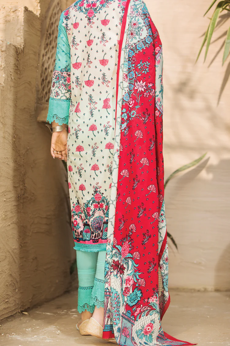 Creamy Yellow Lawn 3 Piece Stitched - ALP-444 - Image 3