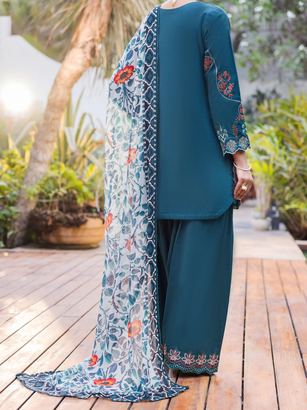 Dark Green Cotton Stitched 3PC - ALP-3PS-2624 - Image 2