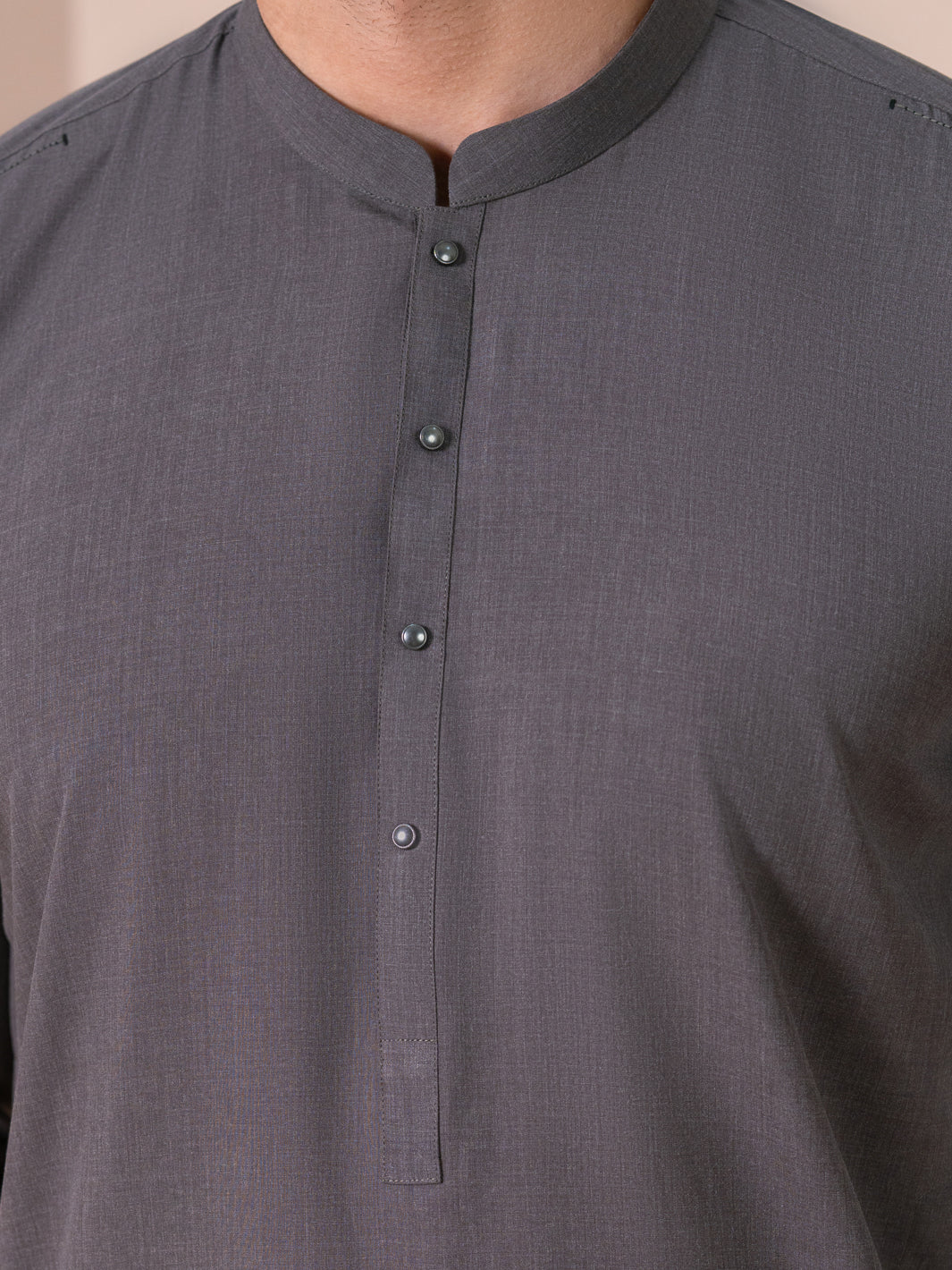 Dark Olive Kameez Shalwar - AL-KS-3375 - Image 4
