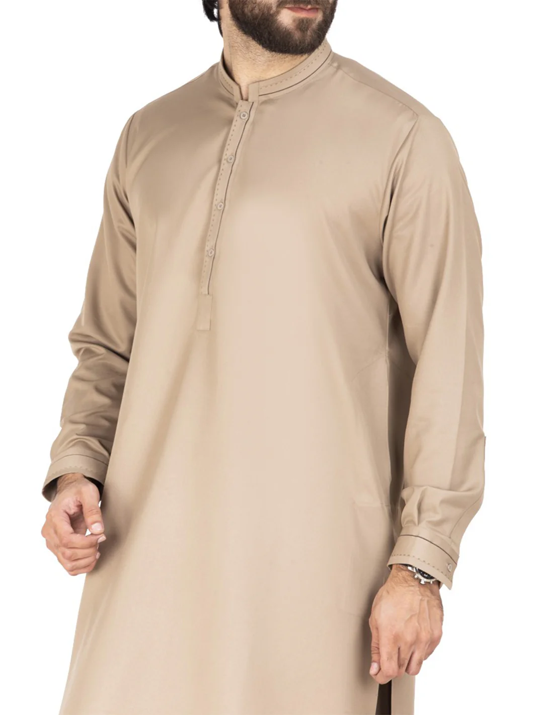 Fawn Blended Kameez Shalwar - AL-KS-2451 - Image 2