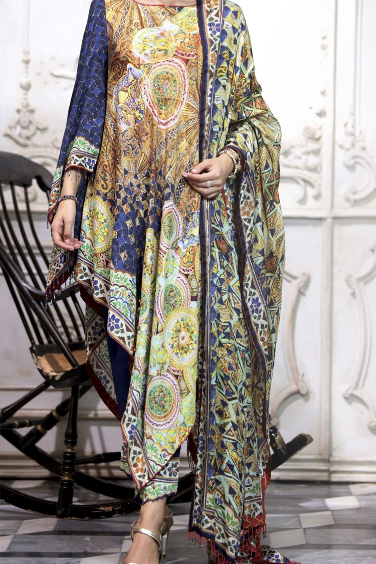 Golden 3 Piece Unstitched - ALP-529