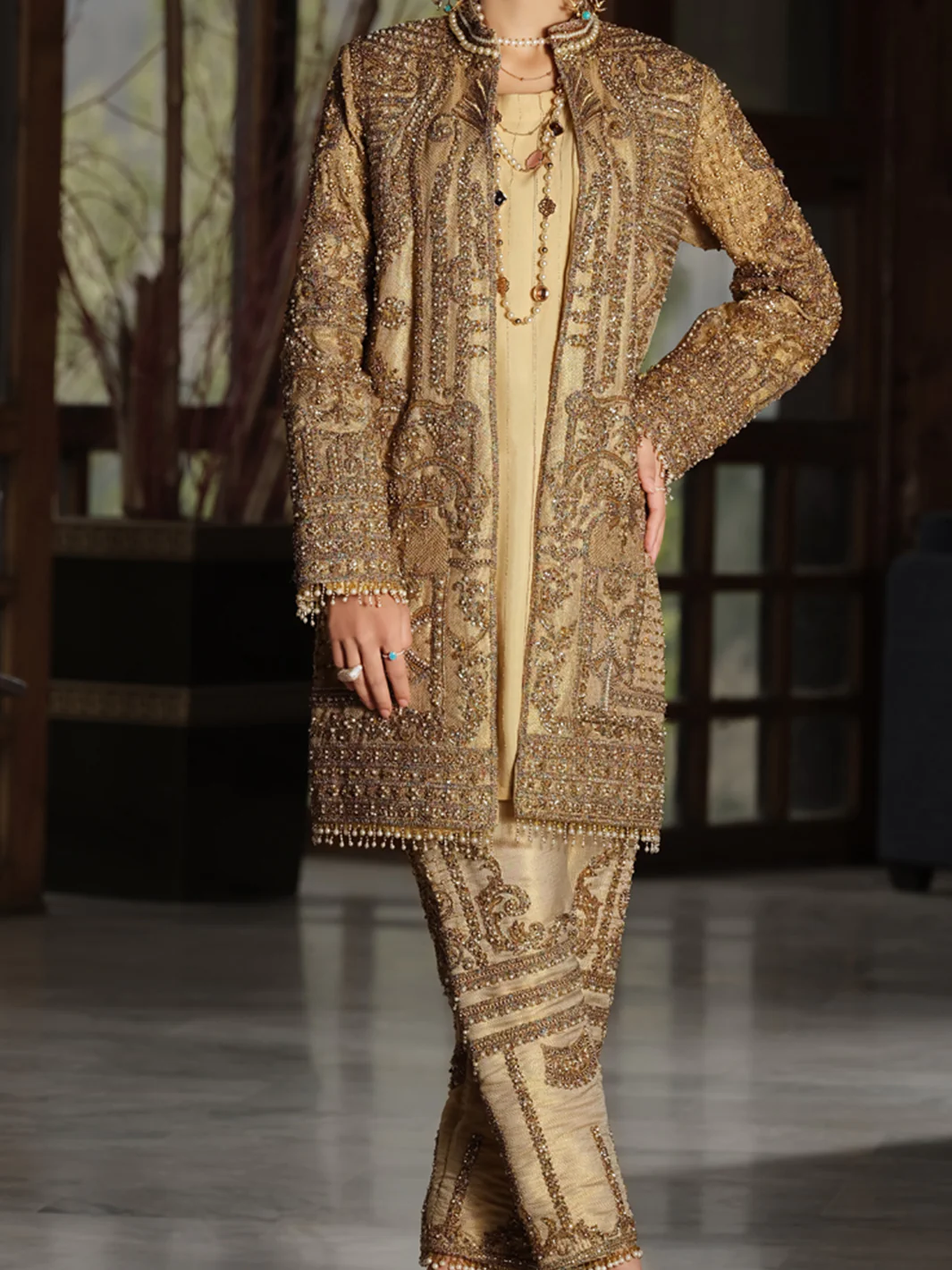 Golden Jamawar 2 Piece Formal Suit - LS-242