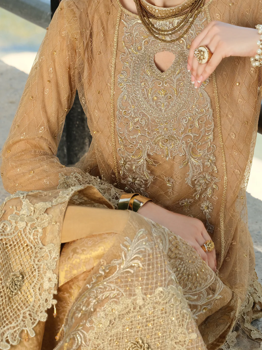 Golden Net 2 Piece Formal Suit - LS-261 - Image 3