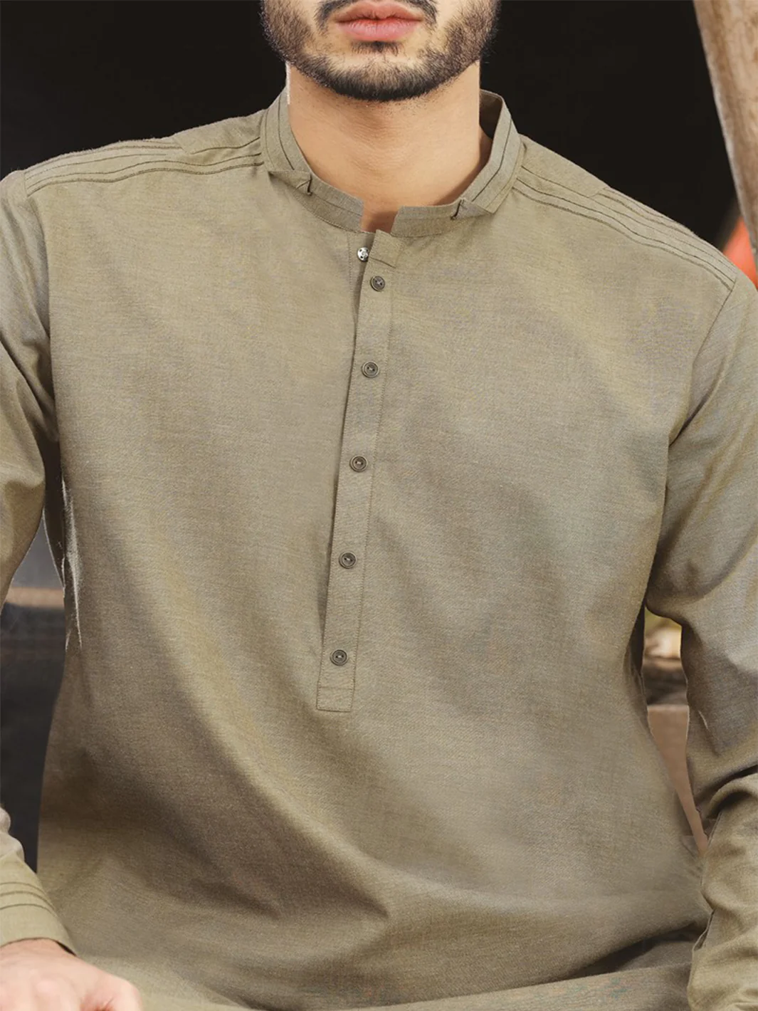Green Blended Kameez Shalwar - AL-KS-2372 - Image 2