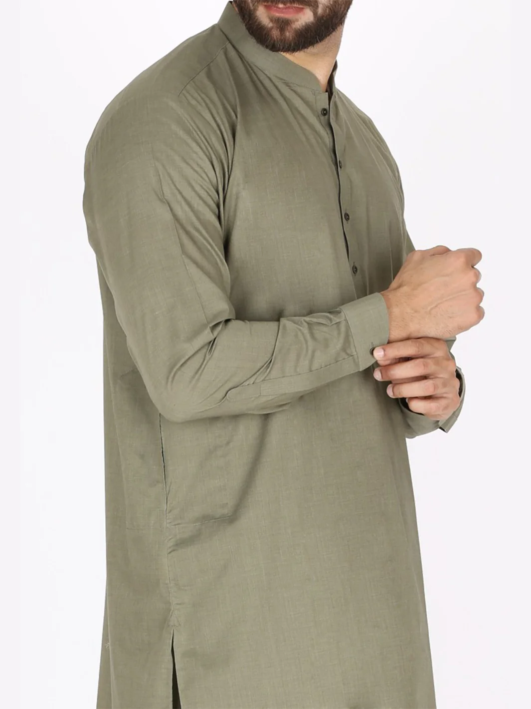 Green Blended Kameez Shalwar - AL-KS-2392 - Image 2