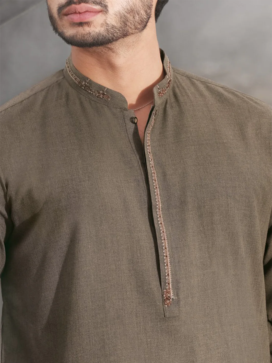 Green Blended Kameez Shalwar - AL-KS-2439 - Image 2