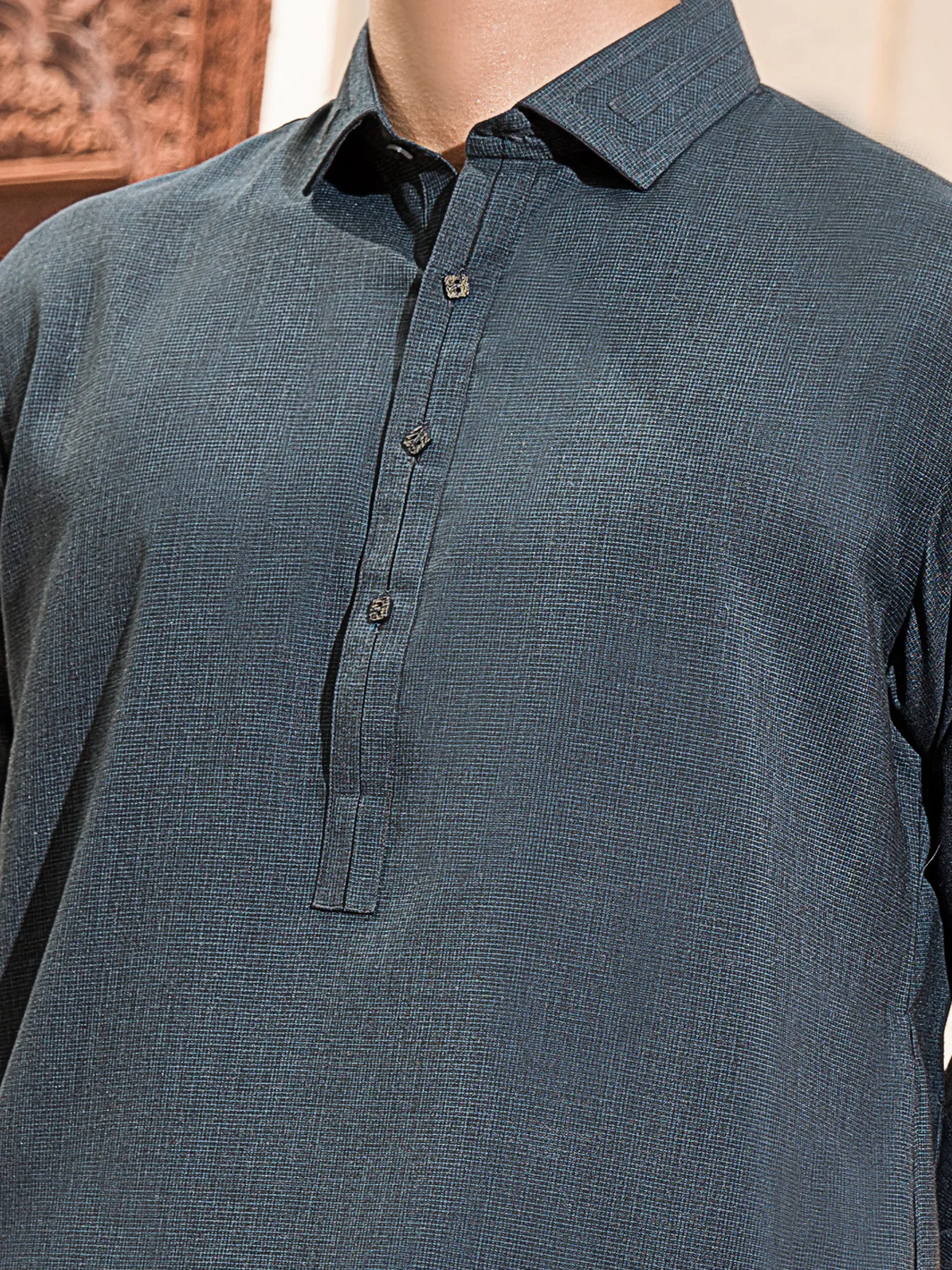Green Blended Kameez Shalwar - ALWA-KS-151 - Image 3