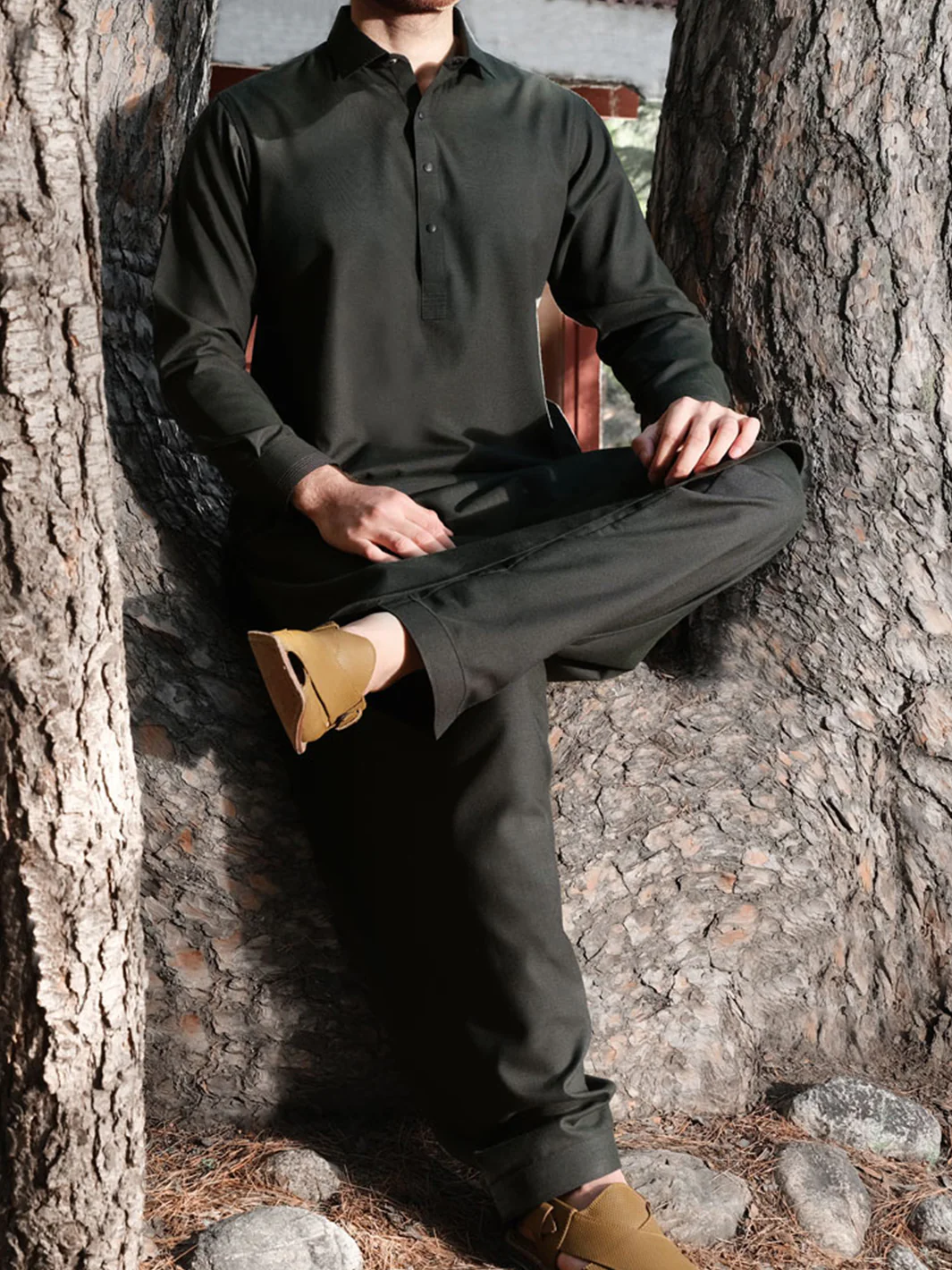 Green Blended Kameez Shalwar - ALWA-KS-163