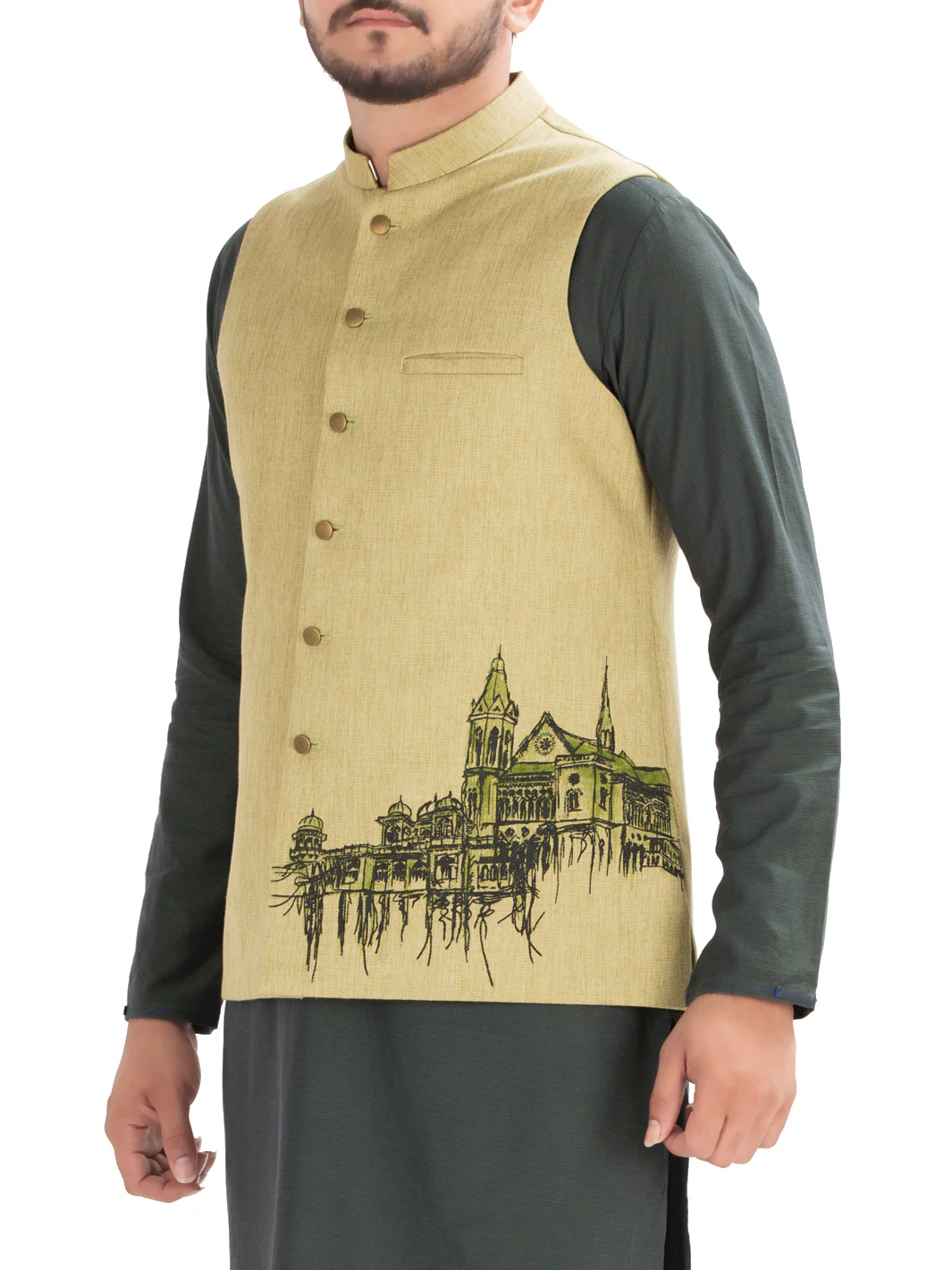 Green Blended Waistcoat - AL-WC-333 - Image 3