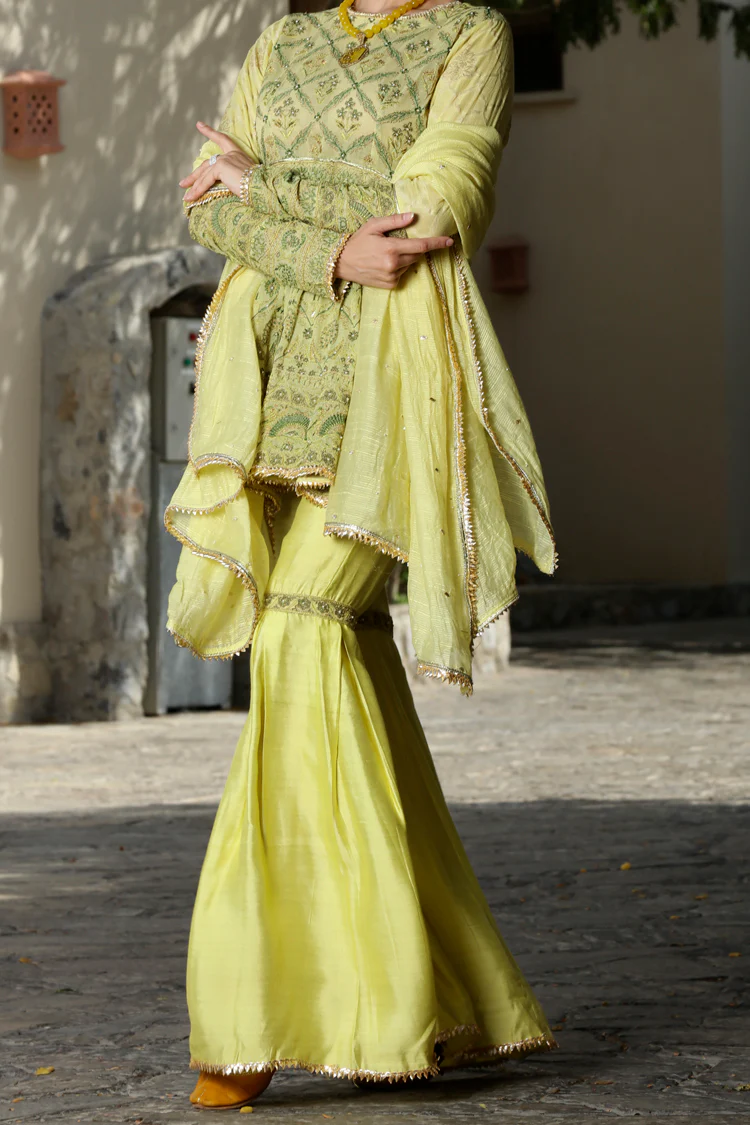 Green Cotton 3 Piece Stitched - ALP-567