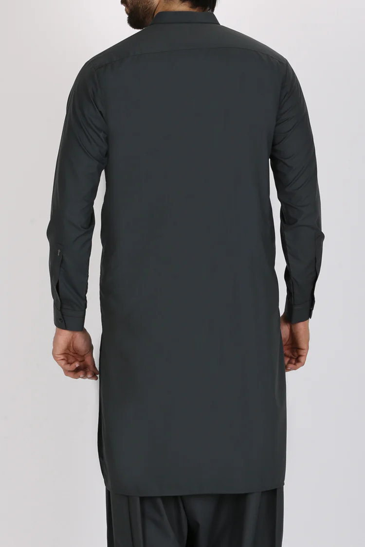 Green Cotton Kameez Shalwar - AL-KS-2351 - Image 3