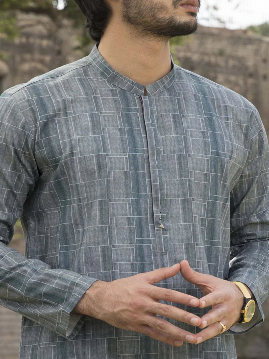 Green Cotton Kurta - AL-K-792C - Image 3