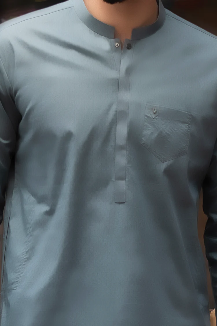 Green Jacquard Kurta - AL-K-741 - Image 2