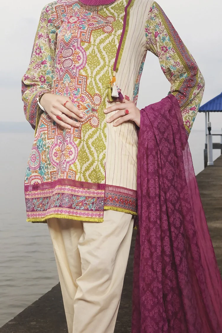 Green Lawn 3 Piece Stitched - ALP-618