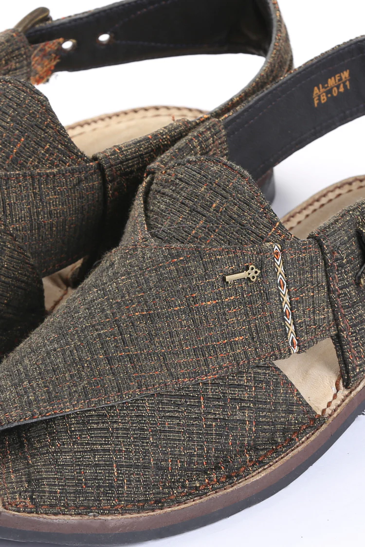 Green Peshawari Chappal - MFW-FB-041 - Image 2