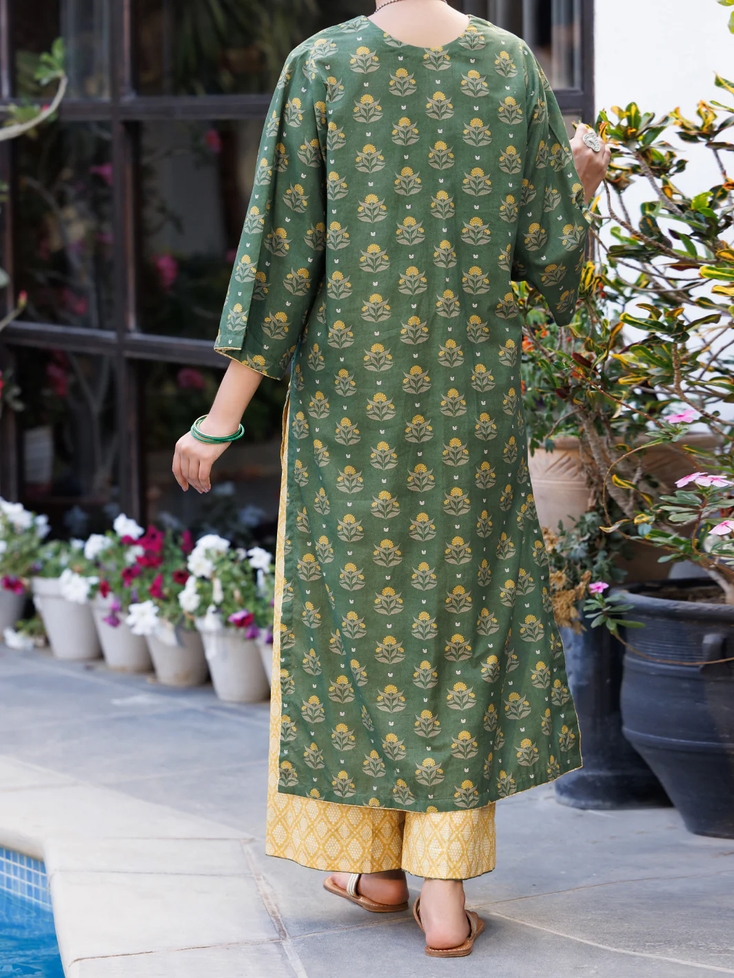 Green Lawn Co-Ord Set - ALP-2PS-SLKS-2763 - Image 3