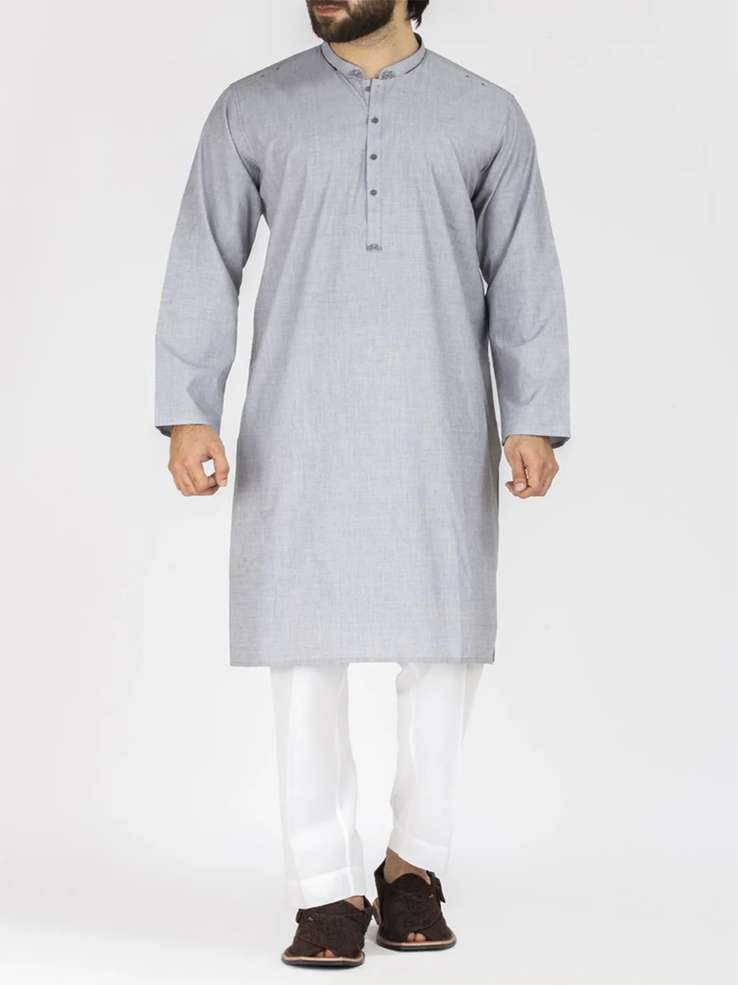 Grey Blended Kurta - AL-K-587-R1