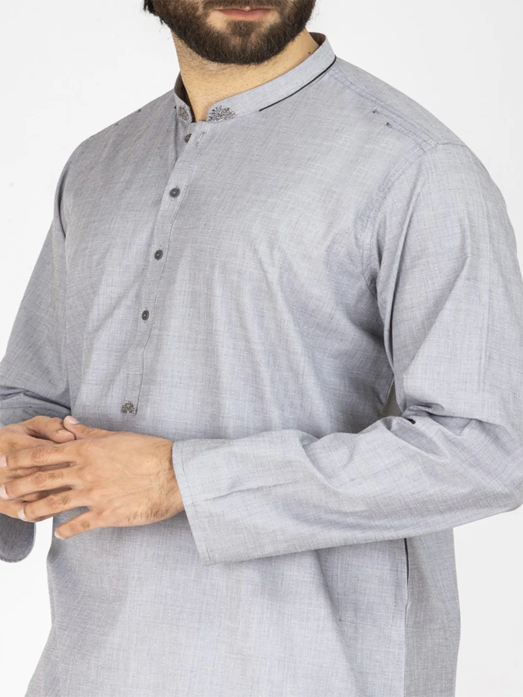 Grey Blended Kurta - AL-K-587-R1 - Image 3