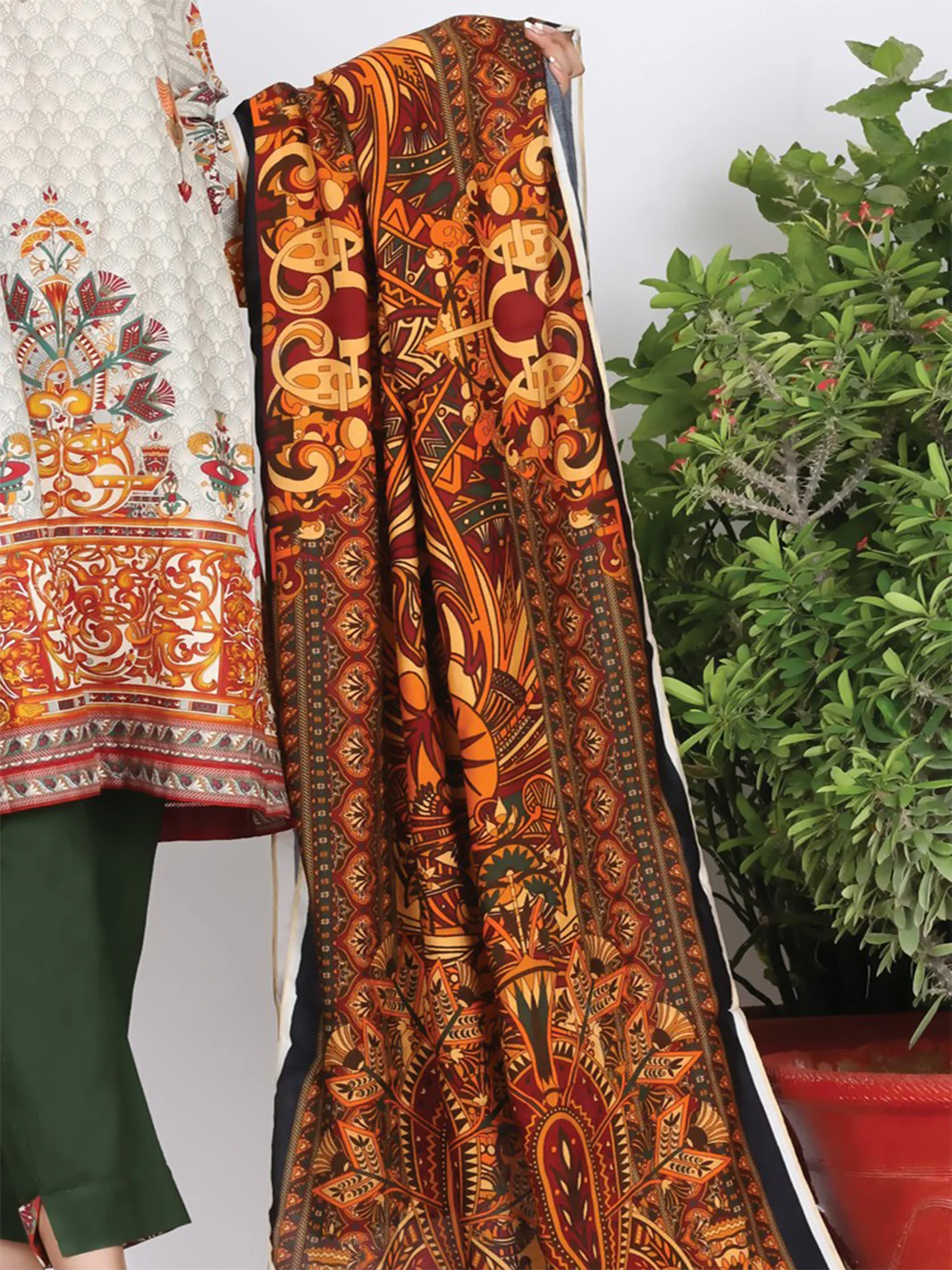 Grey Cambric 3 Piece Stitched - ALP-756 - Image 3