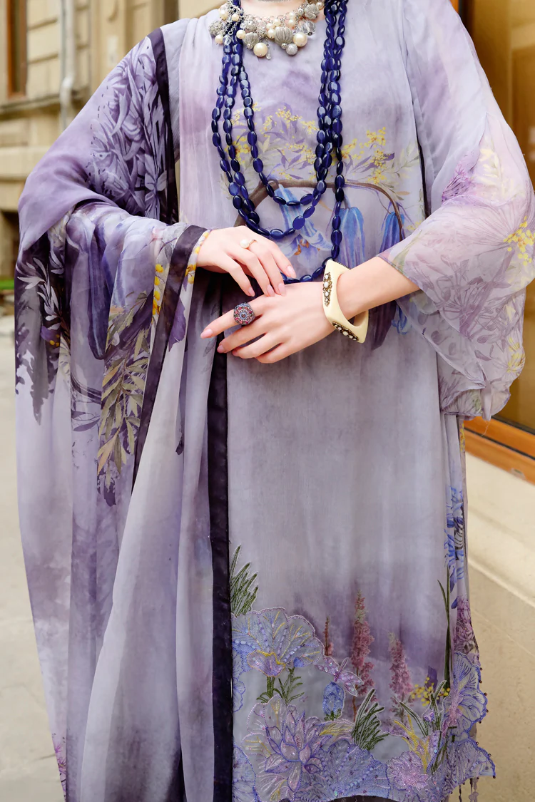 Grey Chiffon 3 Piece Stitched - ALP-687 - Image 2