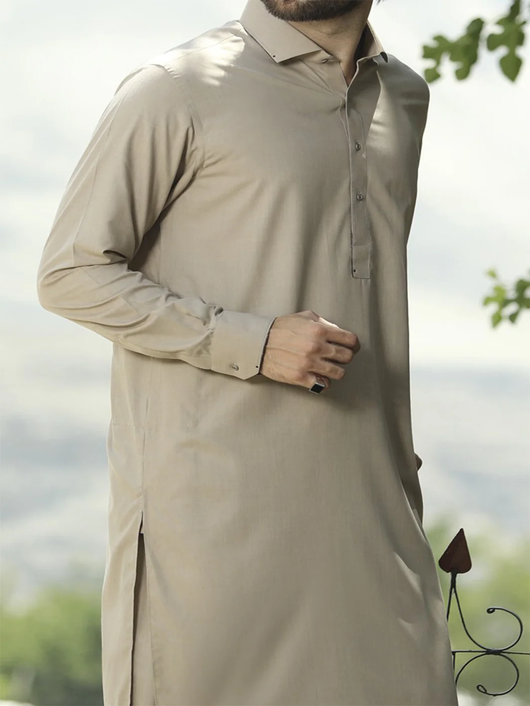 Grey Kameez Shalwar - ALWA-KS-088 - Image 2