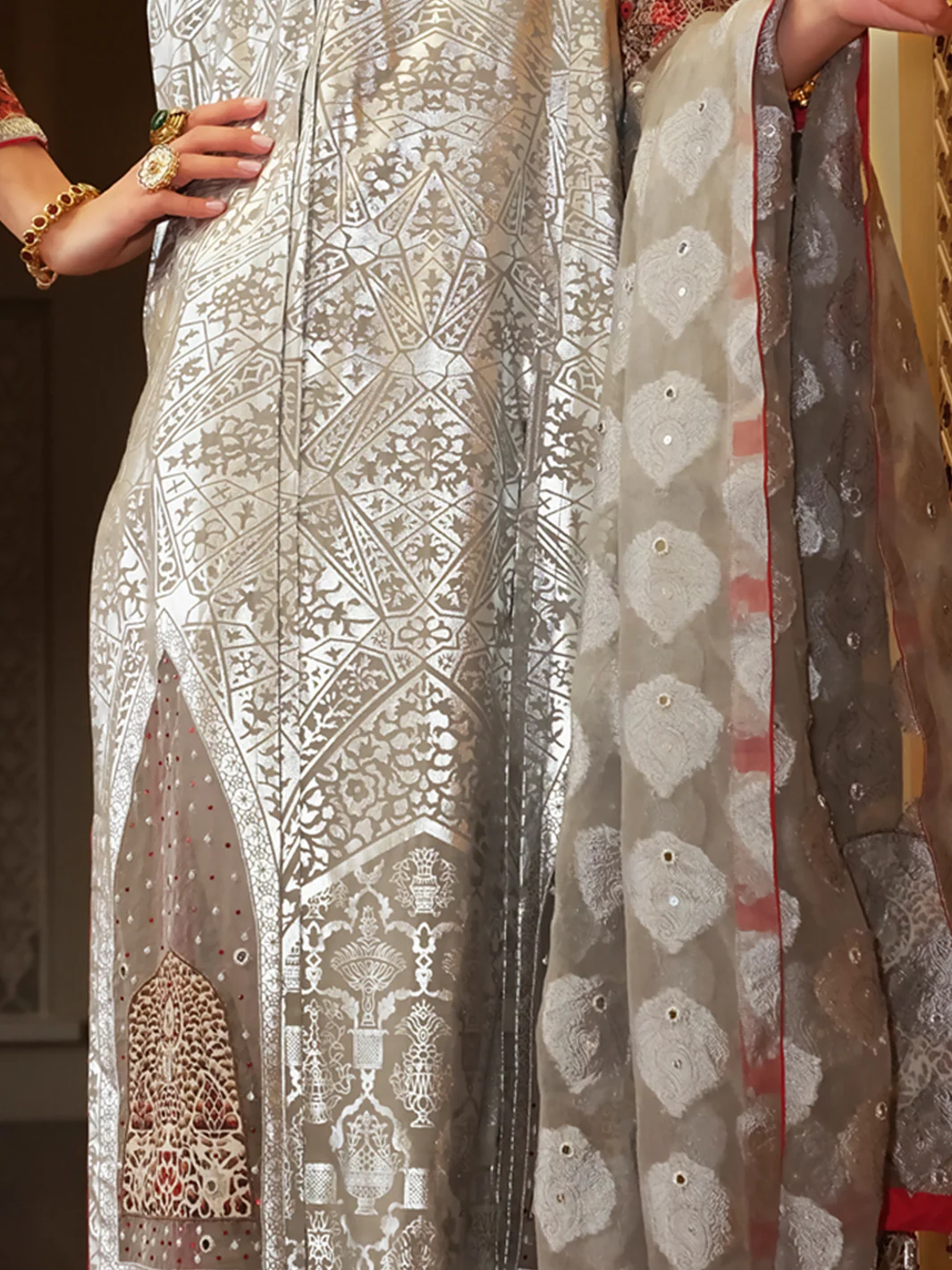Grey Silk 2 Piece Formal Suit - LS-252 - Image 2