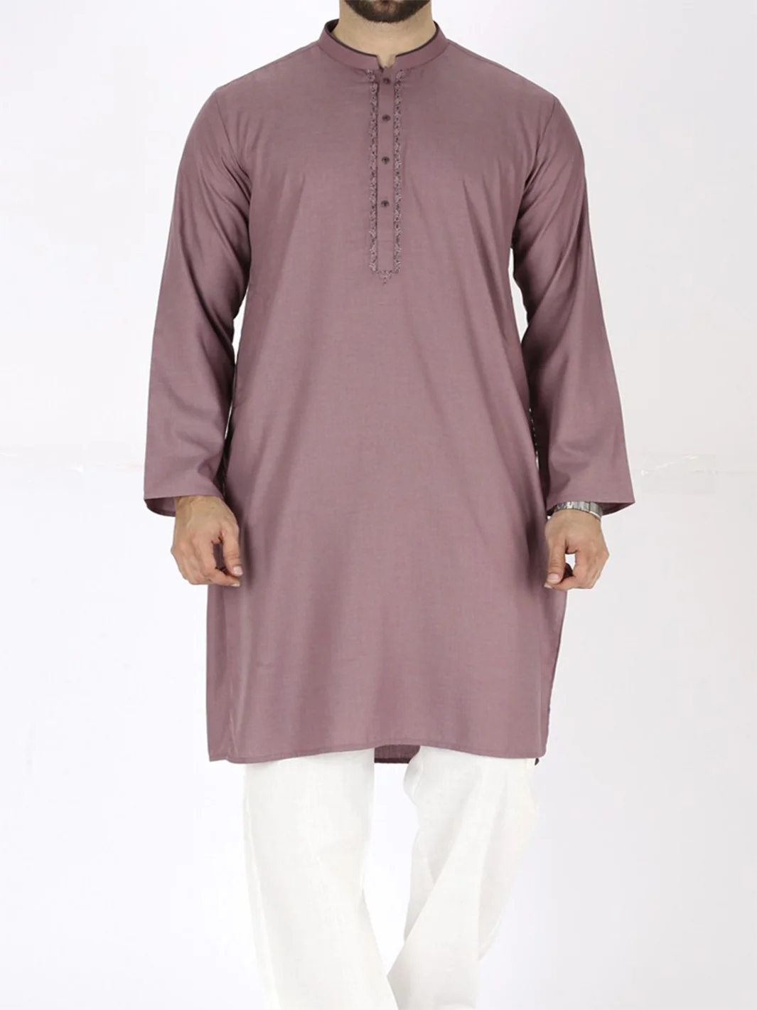 Greyish Red Blended Kurta - AL-K-725 - Image 4