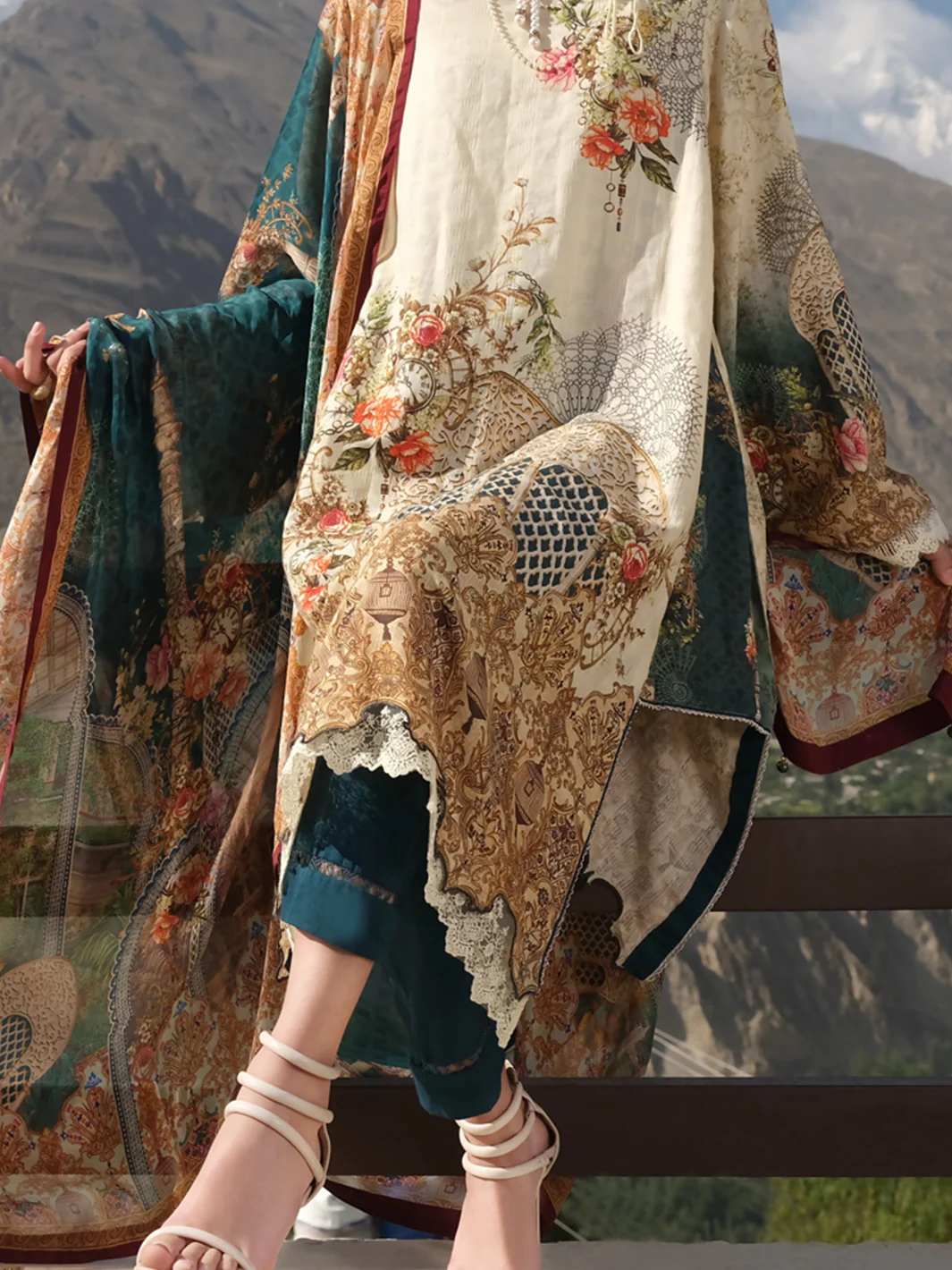 Ivory Jacquard 3 Piece Stitched - AWP-221 - Image 2