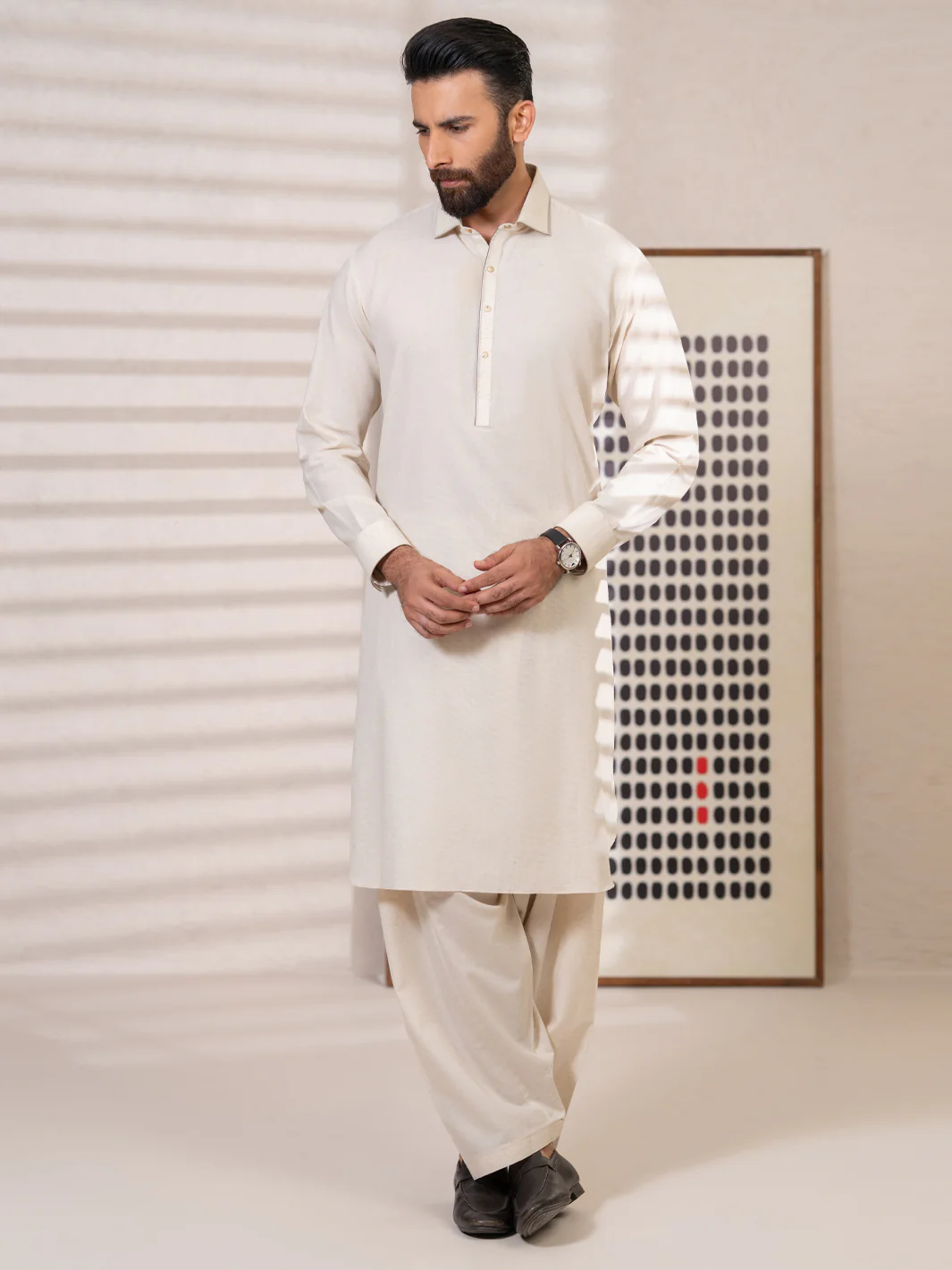 Ivory Kameez Shalwar - ALWA-KS-649