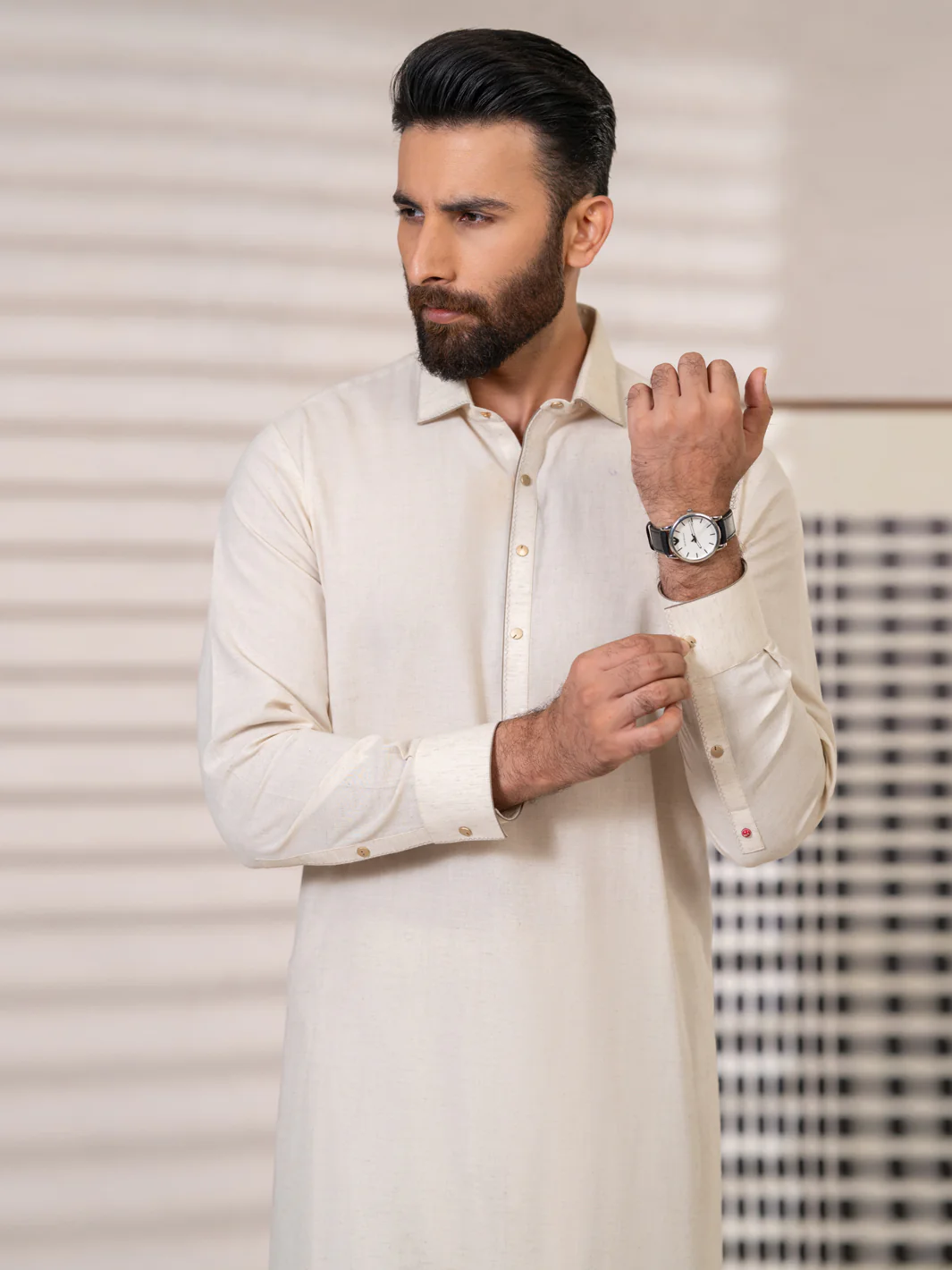 Ivory Kameez Shalwar - ALWA-KS-649 - Image 2