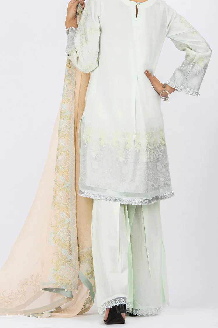 Light Green Jacquard 3 Piece Stitched - ALP-535 - Image 2