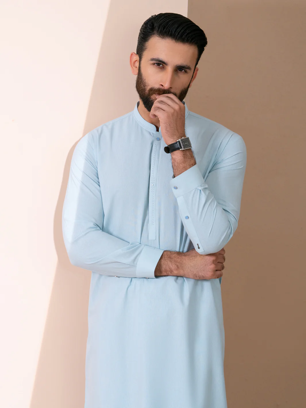 Light Blue Kameez Shalwar - AL-KS-3379 - Image 2