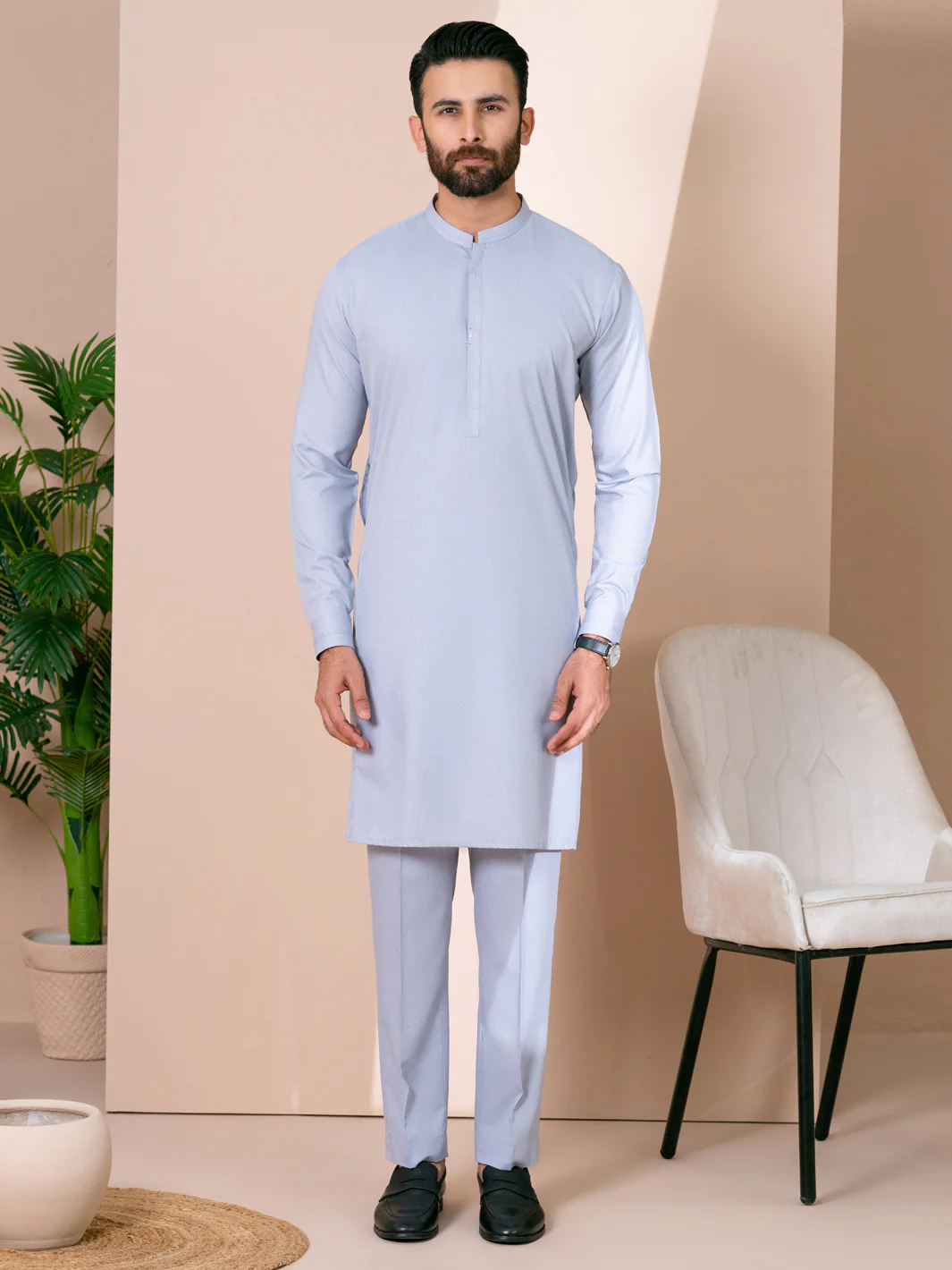 Light Blue Kurta Trousers - AL-KT-3341